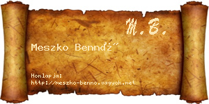 Meszko Bennó névjegykártya